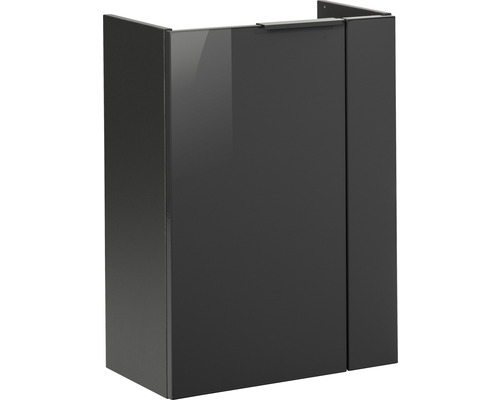 Waschtischunterschrank FACKELMANN Small Bathroom Collection anthrazit BxHxT 44x60x24,3 cm links