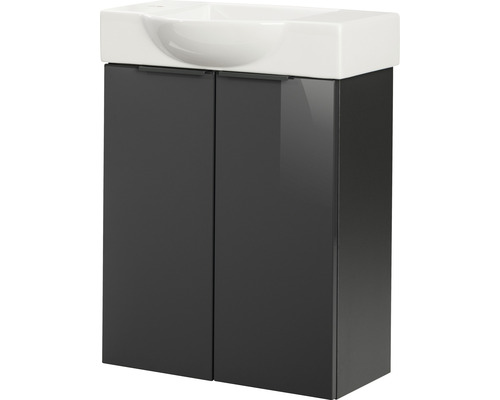 Waschtischunterschrank mit zwei Türen und Aufsatzwaschbecken