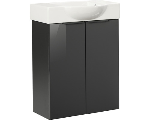 Waschtischunterschrank FACKELMANN Small Bathroom Collection anthrazit BxHxT 52x60x24,3 cm