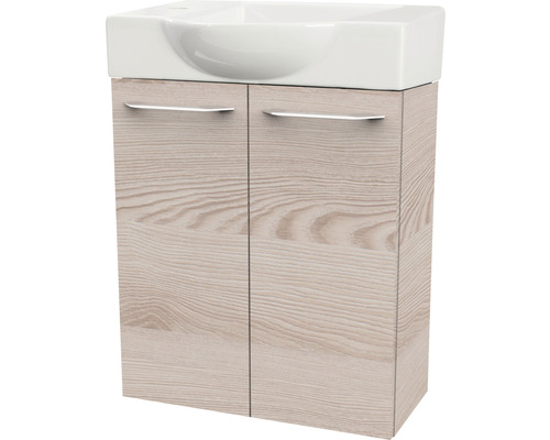 Meuble sous-vasque FACKELMANN Small Bathroom Collection frêne Alaska BxHxT 52x60x24,3 cm