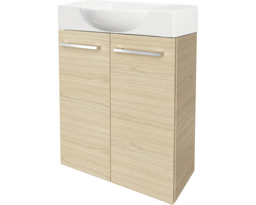 Meuble sous-vasque FACKELMANN Small Bathroom Collection chêne sablé BxHxT 52x60x24,3 cm