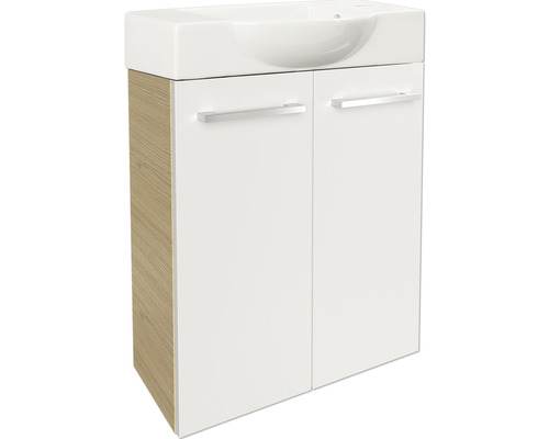 Meuble sous-lavabo avec deux portes et poignées
