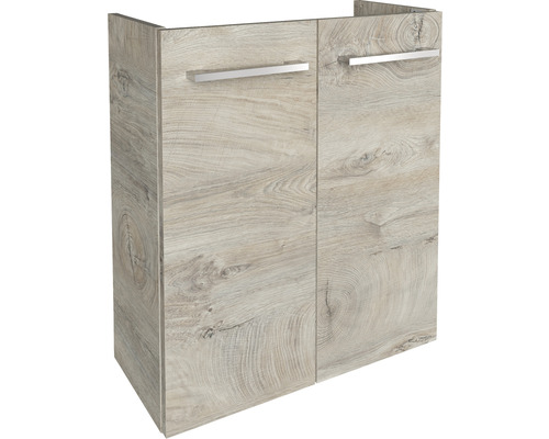 Meuble sous-lavabo avec deux portes et poignées