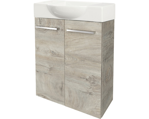 Waschtischunterschrank FACKELMANN Small Bathroom Collection nature-oak BxHxT 52x60x24,3 cm