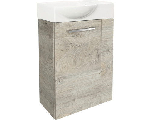 Meuble sous-lavabo avec lavabo aspect bois