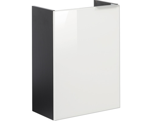 Meuble sous-vasque FACKELMANN Small Bathroom Collection anthracite/verre blanc BxHxT 44x60x24,3 cm à gauche