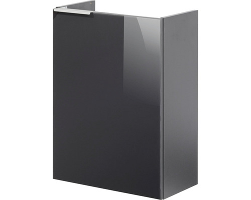 Waschtischunterschrank FACKELMANN Small Bathroom Collection anthrazit/Glas anthrazit BxHxT 44x60x24,3 cm rechts