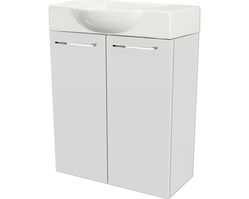 Waschtischunterschrank FACKELMANN Small Bathroom Collection weiss matt/weiss hochglanz BxHxT 52x60x24,3 cm