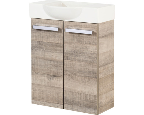 Meuble sous-vasque FACKELMANN Small Bathroom Collection chêne gris BxHxT 52x60x24,3 cm