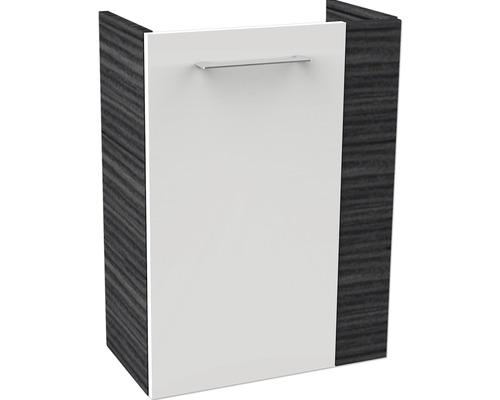 Waschtischunterschrank FACKELMANN Small Bathroom Collection dark-oak/weiss hochlanz BxHxT 44x60x24,3 cm links