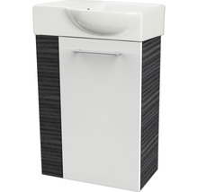 Meuble sous-vasque FACKELMANN Small Bathroom Collection dark oak/blanc à haute brillance BxHxT 44x60x24,3 cm à droite