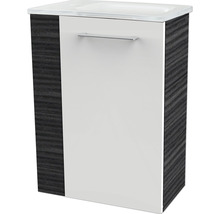 Meuble sous-vasque FACKELMANN Small Bathroom Collection dark oak/blanc à haute brillance BxHxT 44x60x24,3 cm à droite