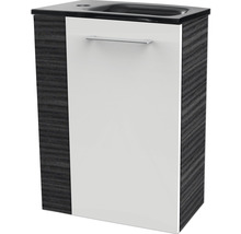 Meuble sous-vasque FACKELMANN Small Bathroom Collection dark oak/blanc à haute brillance BxHxT 44x60x24,3 cm à droite