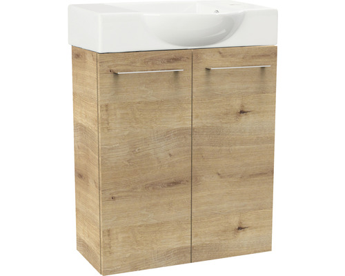 Waschtischunterschrank FACKELMANN Small Bathroom Collection ast-eiche BxHxT 52x60x24,3 cm