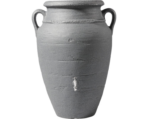 Récupérateur d'eau de pluie GARANTIA amphore antique 360 litres dark granite Amphore grise avec robinet pour l''arrosage du jardin