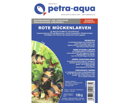 Nourriture surgelée Larves de moustiques rouges sachet de 100 g