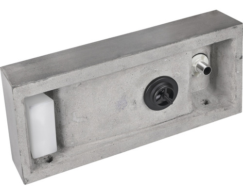 Beton Waschbecken mit Ablaufgarnitur und Befestigung