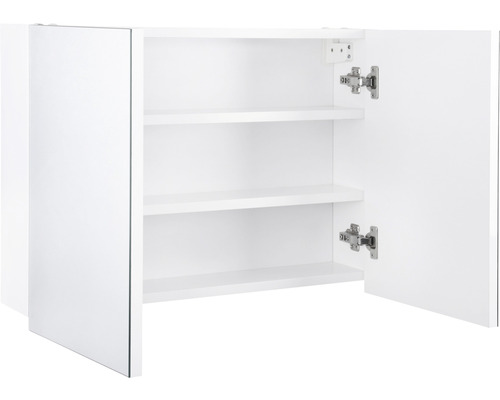 Offener Spiegelschrank mit drei Einlegeböden für Badezimmer