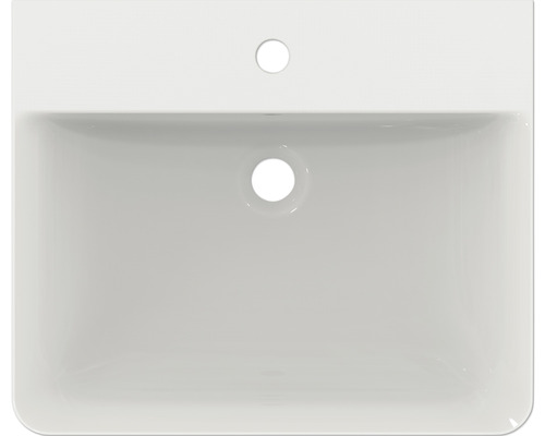 Lavabo en céramique avec trou de robinet et trop-plein