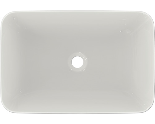 Vue de dessus d''une vasque à poser rectangulaire en céramique