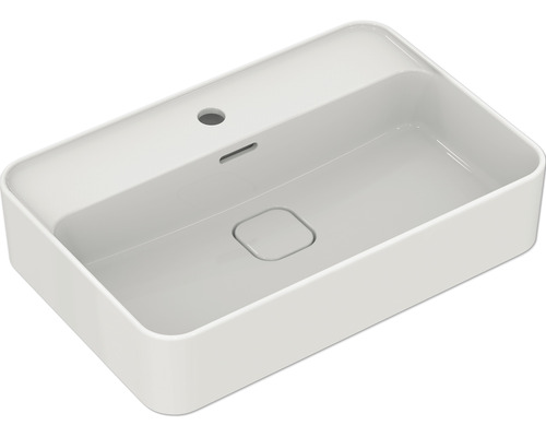 Aufsatzwaschbecken Ideal Standard Strada II 60 x 40 cm weiss glänzend T299801 Rechteckiges Waschbecken aus Sanitärkeramik mit Hahnloch und Überlauf