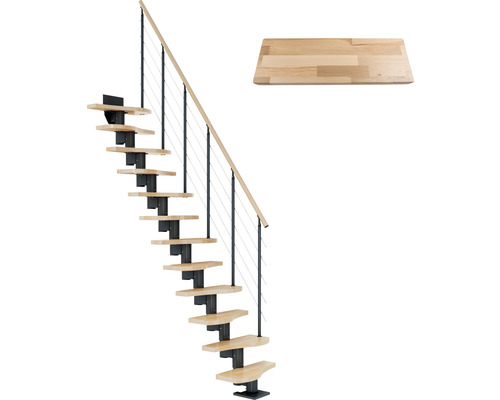 Pertura Mittelholmtreppe Vaia anthrazit Variabel 64 cm Stabgeländer Buche Leimholz Lackiert 12 Stück Stufen - 13 Steigungen Pertura Mittelholmtreppe Vaia anthrazit Variabel 64 cm Stabgeländer Buche Leimholz Lackiert 12 Stück Stufen - 13 Steigungen