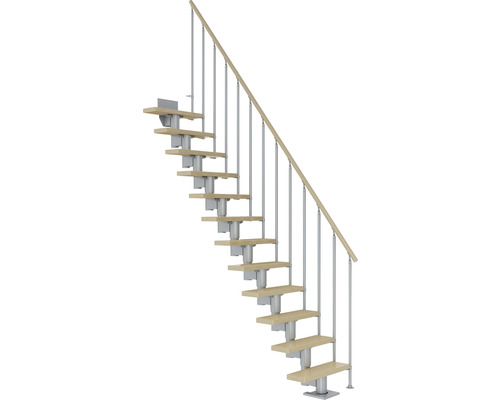 Pertura Mittelholmtreppe Spiros perlgrau 65 cm Stabgeländer Ahorn Leimholz Lackiert 13 Stück Stufen - 14 Steigungen Pertura Mittelholmtreppe Spiros perlgrau 65 cm Stabgeländer Ahorn Leimholz Lackiert 13 Stück Stufen - 14 Steigungen