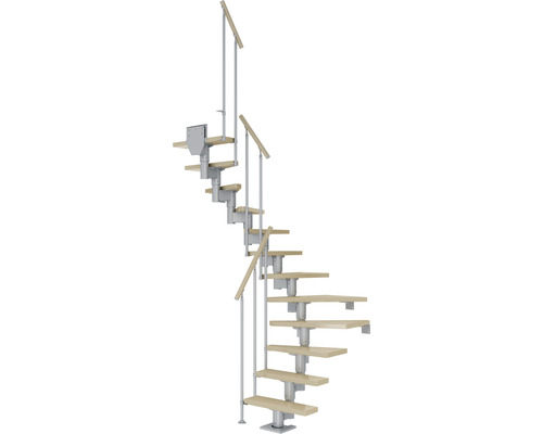 Pertura Mittelholmtreppe Spiros Perlgrau 65 cm Stabgeländer Ahorn Leimholz Lackiert 13 Stufen 14 Steigungen Pertura Mittelholmtreppe Spiros Perlgrau 65 cm Stabgeländer Ahorn Leimholz Lackiert 13 Stufen 14 Steigungen