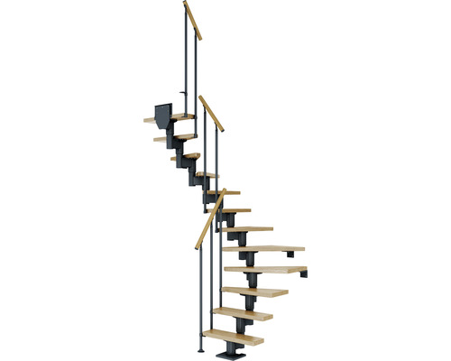 Pertura Mittelholmtreppe Spiros anthrazit 65 cm Stabgeländer Eiche Lackiert 12 Stück Stufen - 13 Steigungen Pertura Mittelholmtreppe Spiros anthrazit 65 cm Stabgeländer Eiche Lackiert 12 Stück Stufen - 13 Steigungen