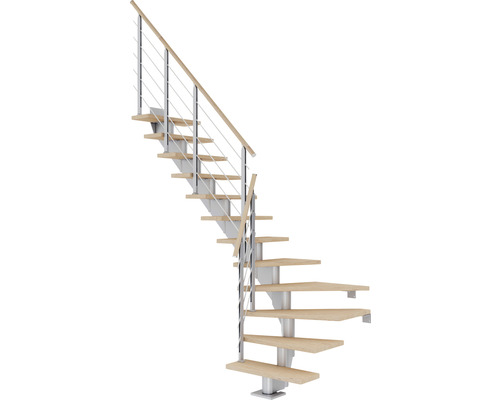 Pertura Mittelholmtreppe Alena perlgrau 1/4 gewendelt unten links/rechts 75 cm Relinggeländer Eiche Weiss geölt 13 Stück Stufen - 14 Steigungen Pertura Mittelholmtreppe Alena perlgrau 1/4 gewendelt unten links/rechts 75 cm Relinggeländer Eiche Weiss geölt 13 Stück Stufen - 14 Steigungen
