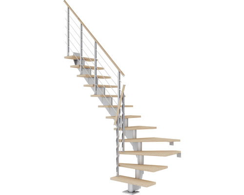 Pertura Mittelholmtreppe Alena perlgrau 1/4 gewendelt unten links/rechts 75 cm Relinggeländer Eiche Weiss geölt 14 Stück Stufen - 15 Steigungen Pertura Mittelholmtreppe Alena perlgrau 1/4 gewendelt unten links/rechts 75 cm Relinggeländer Eiche Weiss geölt 14 Stück Stufen - 15 Steigungen