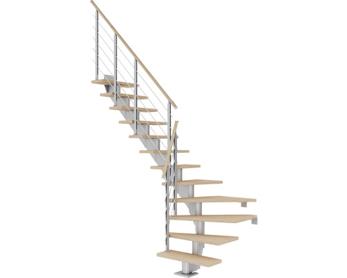 Pertura Mittelholmtreppe Alena perlgrau 1/4 gewendelt unten links/rechts 75 cm Relinggeländer Eiche Weiss geölt 12 Stück Stufen - 13 Steigungen Pertura Mittelholmtreppe Alena perlgrau 1/4 gewendelt unten links/rechts 75 cm Relinggeländer Eiche Weiss geölt 12 Stück Stufen - 13 Steigungen