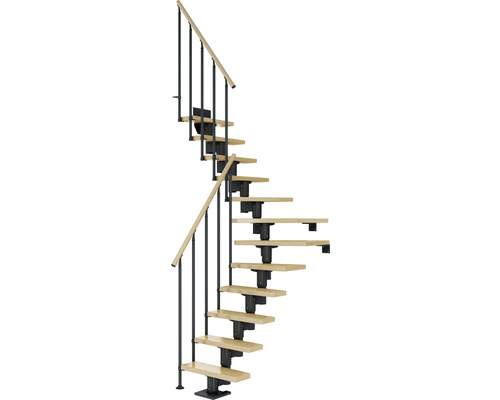 Pertura Mittelholmtreppe Spiros anthrazit 65 cm Stabgeländer Ahorn Leimholz Lackiert 13 Stück Stufen - 14 Steigungen Pertura Mittelholmtreppe Spiros anthrazit 65 cm Stabgeländer Ahorn Leimholz Lackiert 13 Stück Stufen - 14 Steigungen