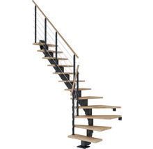 Escalier en colimaçon avec marches en bois et rambarde