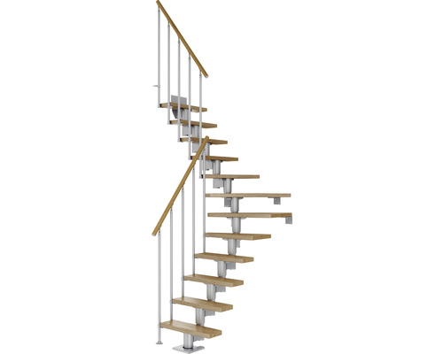 Pertura Mittelholmtreppe Spiros perlgrau 75 cm Stabgeländer Eiche Lackiert 14 Stück Stufen - 15 Steigungen Pertura Mittelholmtreppe Spiros perlgrau 75 cm Stabgeländer Eiche Lackiert 14 Stück Stufen - 15 Steigungen