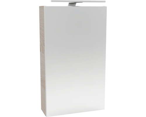 Armoire de toilette FACKELMANN Small Bathroom Collection LED lxhxp 40x68x15.3 cm frêne d'Alaska