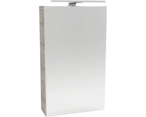 Armoire de toilette FACKELMANN Small Bathroom Collection LED lxhxp 40x68x15.3 cm chêne gris