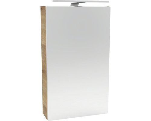 Armoire de toilette FACKELMANN Small Bathroom Collection 40 cm chêne noueux 1 porte LED