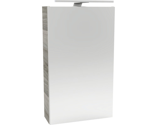 Armoire de toilette FACKELMANN Small Bathroom Collection 40 cm frêne pierre 1 porte LED
