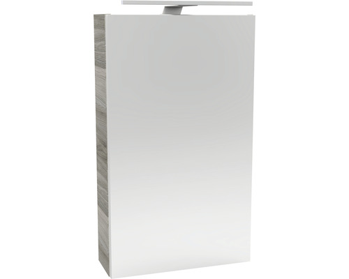 Armoire de toilette FACKELMANN Small Bathroom Collection LED lxhxp 40x68x15.3 cm frêne pierre