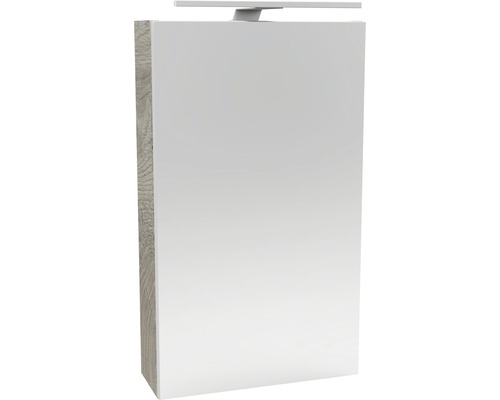 Armoire de toilette FACKELMANN Small Bathroom Collection 40 cm chêne nature 1 porte LED