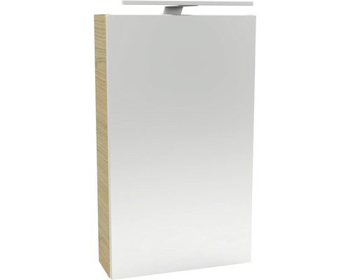 Armoire de toilette FACKELMANN Small Bathroom Collection 40 cm sable chêne 1 porte LED