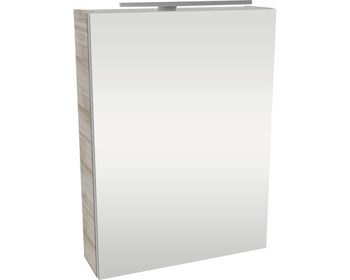 Armoire de toilette FACKELMANN Small Bathroom Collection LED lxhxp 50x68x15.3 cm chêne gris