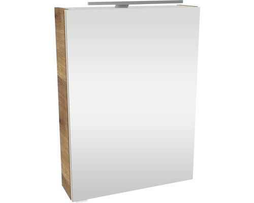 Armoire de toilette FACKELMANN Small Bathroom Collection 50 cm chêne noueux 1 porte LED