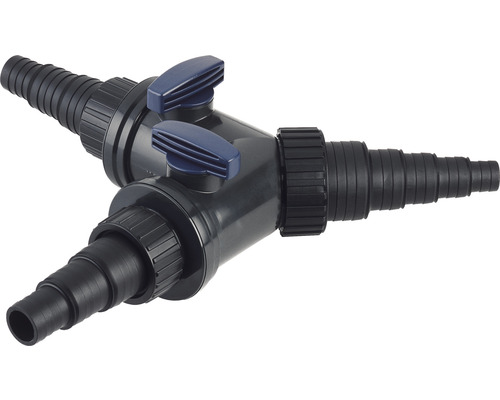 Distributeur d'eau Oase distributeur en Y 1 1/2" réglable individuellement Raccord en Y pour bassin avec deux robinets d''arrêt
