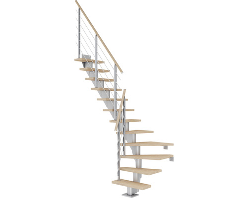 Pertura Mittelholmtreppe Malva perlgrau 1/4 gewendelt unten links/rechts 75 cm Stabgeländer Eiche Weiss geölt 13 Stück Stufen - 14 Steigungen Pertura Mittelholmtreppe Malva perlgrau 1/4 gewendelt unten links/rechts 75 cm Stabgeländer Eiche Weiss geölt 13 Stück Stufen - 14 Steigungen