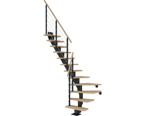 Pertura Mittelholmtreppe Malva anthrazit 1/4 gewendelt unten links/rechts 75 cm Stabgeländer Eiche Weiss geölt 12 Stück Stufen - 13 Steigungen Pertura Mittelholmtreppe Malva anthrazit 1/4 gewendelt unten links/rechts 75 cm Stabgeländer Eiche Weiss geölt 12 Stück Stufen - 13 Steigungen