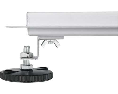 Vue détaillée d''un pied de meuble réglable en hauteur avec filetage