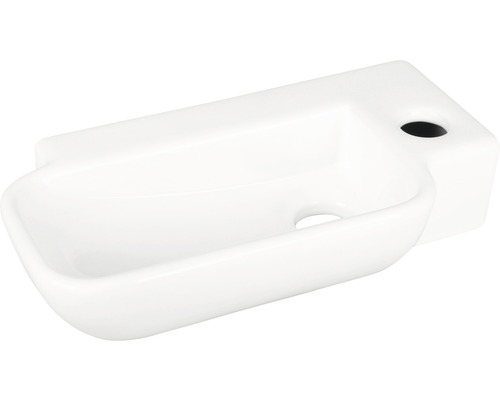 Weisses Keramik-Handwaschbecken mit Hahnloch