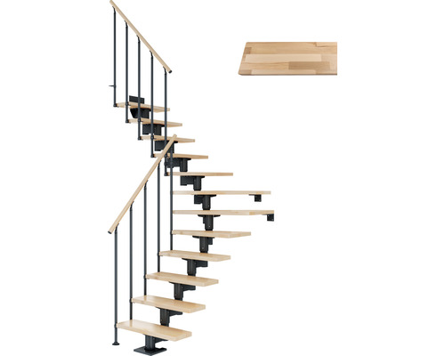 Pertura Mittelholmtreppe Chiron Anthrazit 75 cm Stabgeländer Buche Leimholz Lackiert 13 Stufen 14 Steigungen Pertura Mittelholmtreppe Chiron Anthrazit 75 cm Stabgeländer Buche Leimholz Lackiert 13 Stufen 14 Steigungen